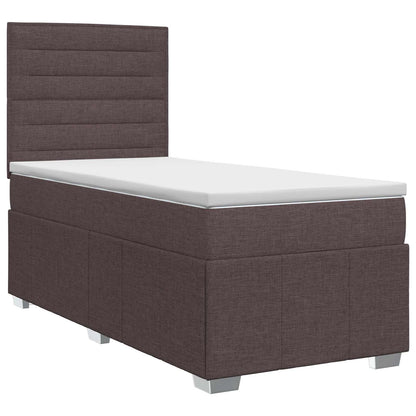 Boxspringbed met matras Donkerbruin 100 x 200 cm Stof