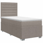 Boxspringbed 100x200 cm taupe met matras en verstelbaar hoofdeinde