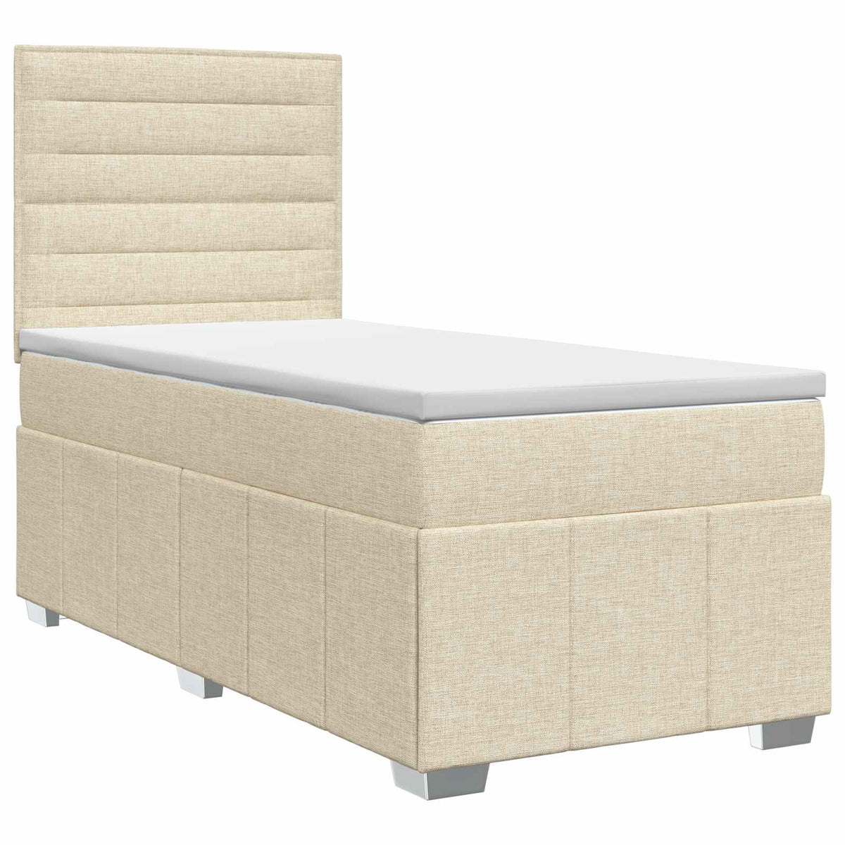 Boxspringbed met matras Crèmekleurig 100 x 200 cm Stof