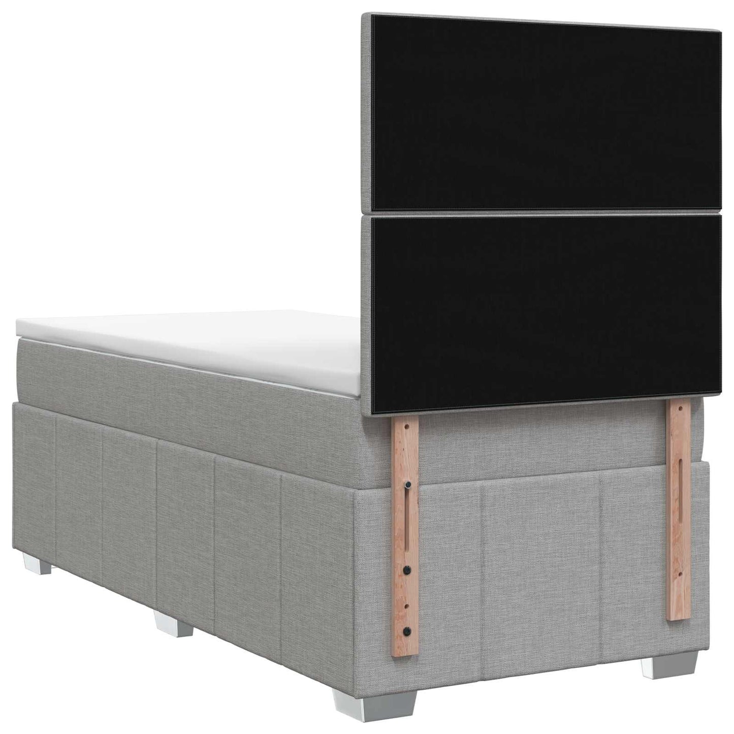 Boxspringbed met matras Lichtgrijs 100 x 200 cm Stof