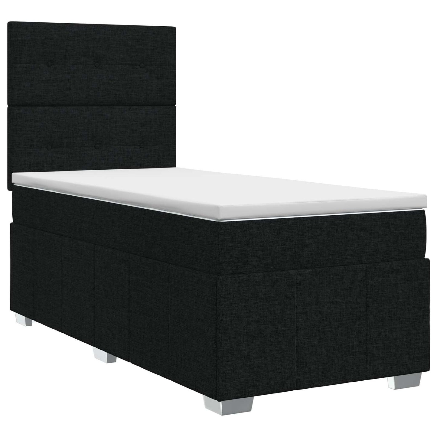 Boxspringbed met matras met hoofdeinde Zwart 100 x 200 cm Stof
