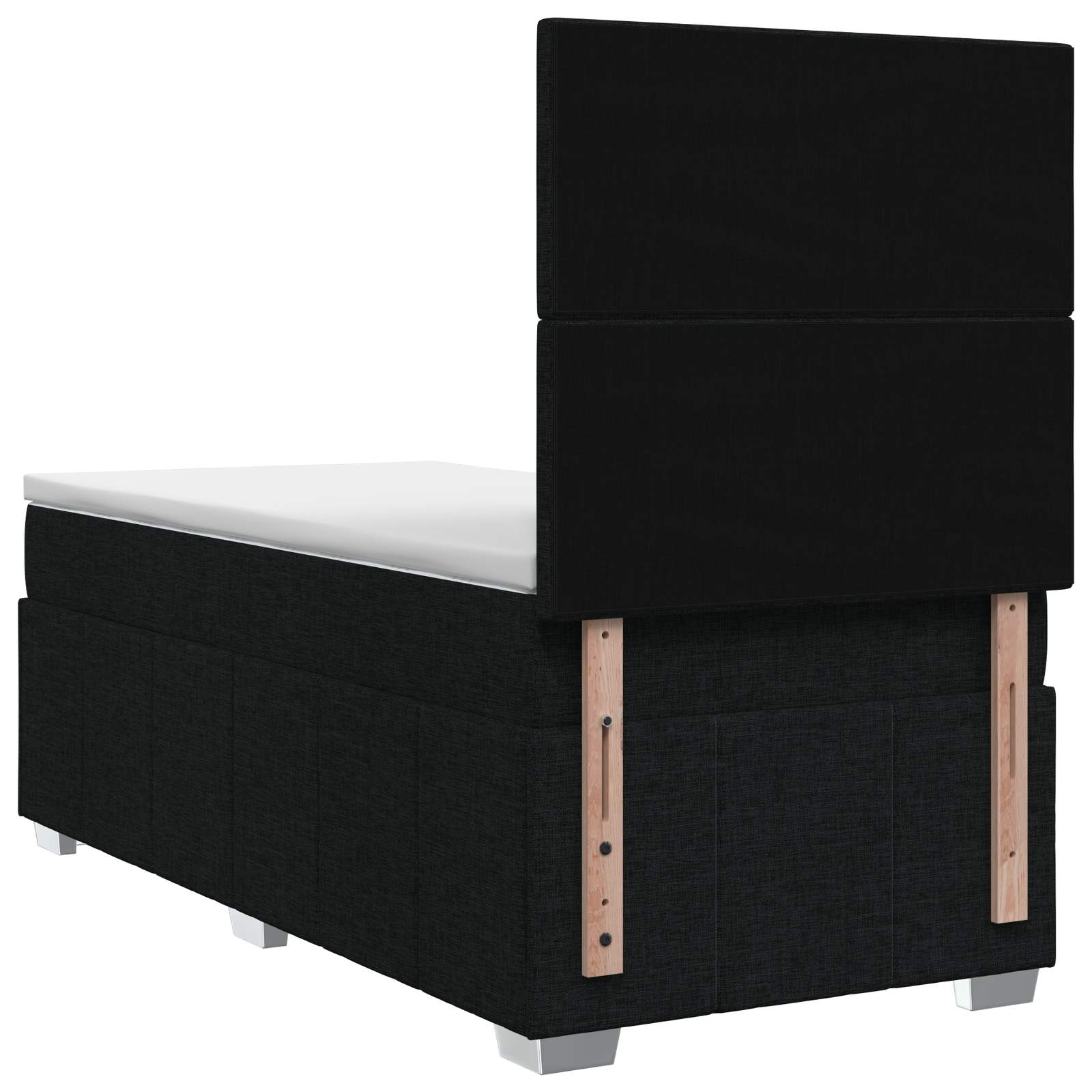 Boxspringbed met matras met hoofdeinde Zwart 100 x 200 cm Stof