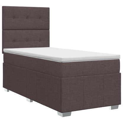 Boxspringbed met matras Donkerbruin 100 x 200 cm Stof