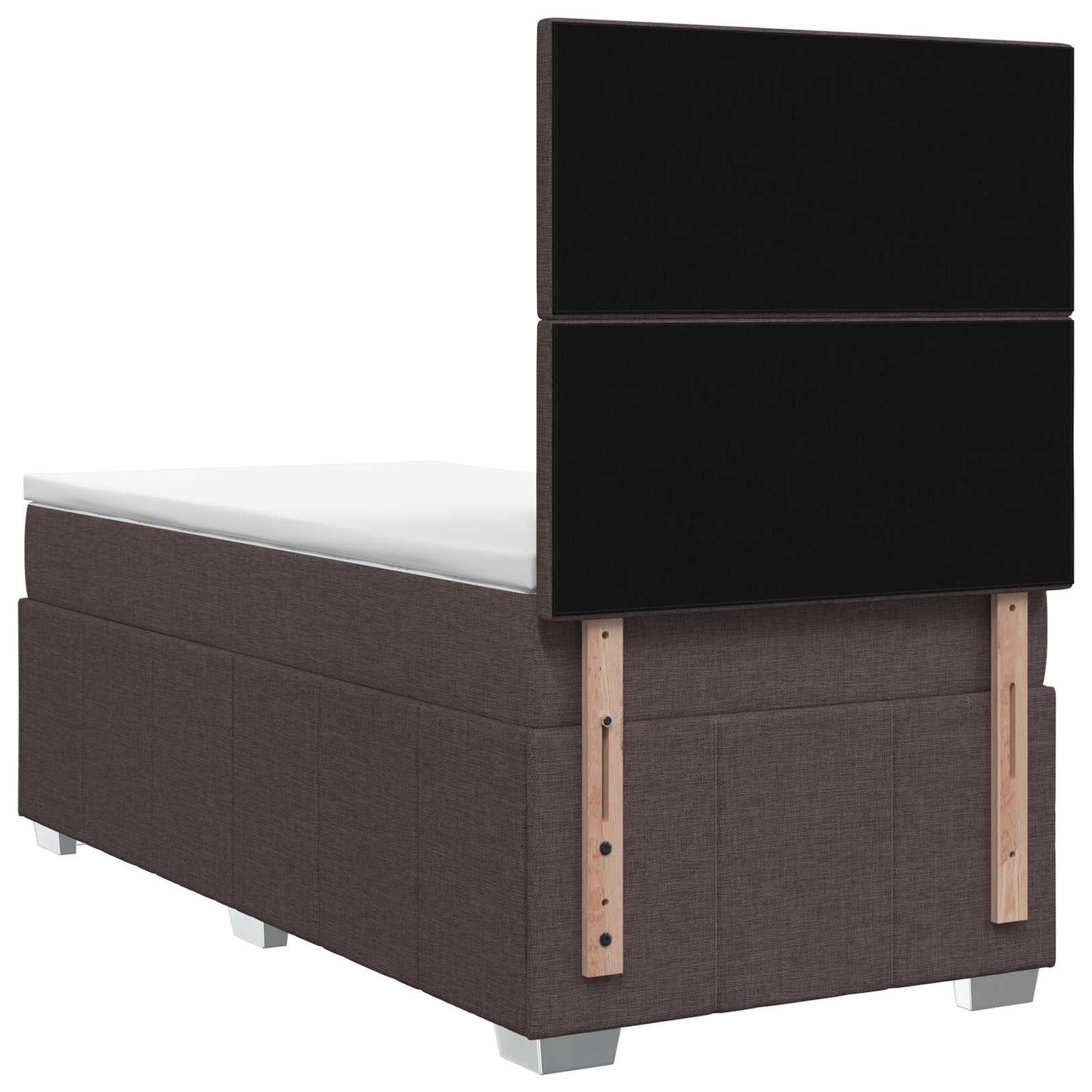 Boxspringbed met matras Donkerbruin 100 x 200 cm Stof