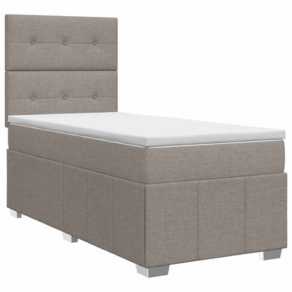 Boxspringbed met matras met hoofdeinde Taupe 100 x 200 cm Stof