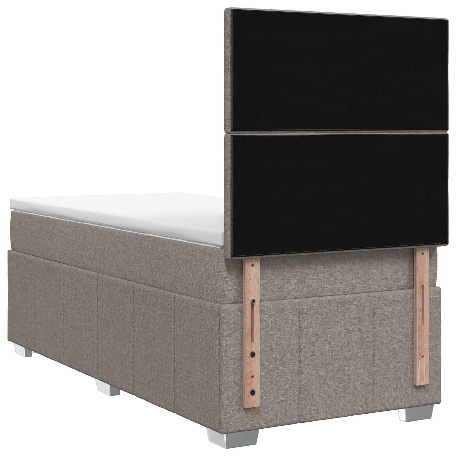 Boxspringbed met matras met hoofdeinde Taupe 100 x 200 cm Stof