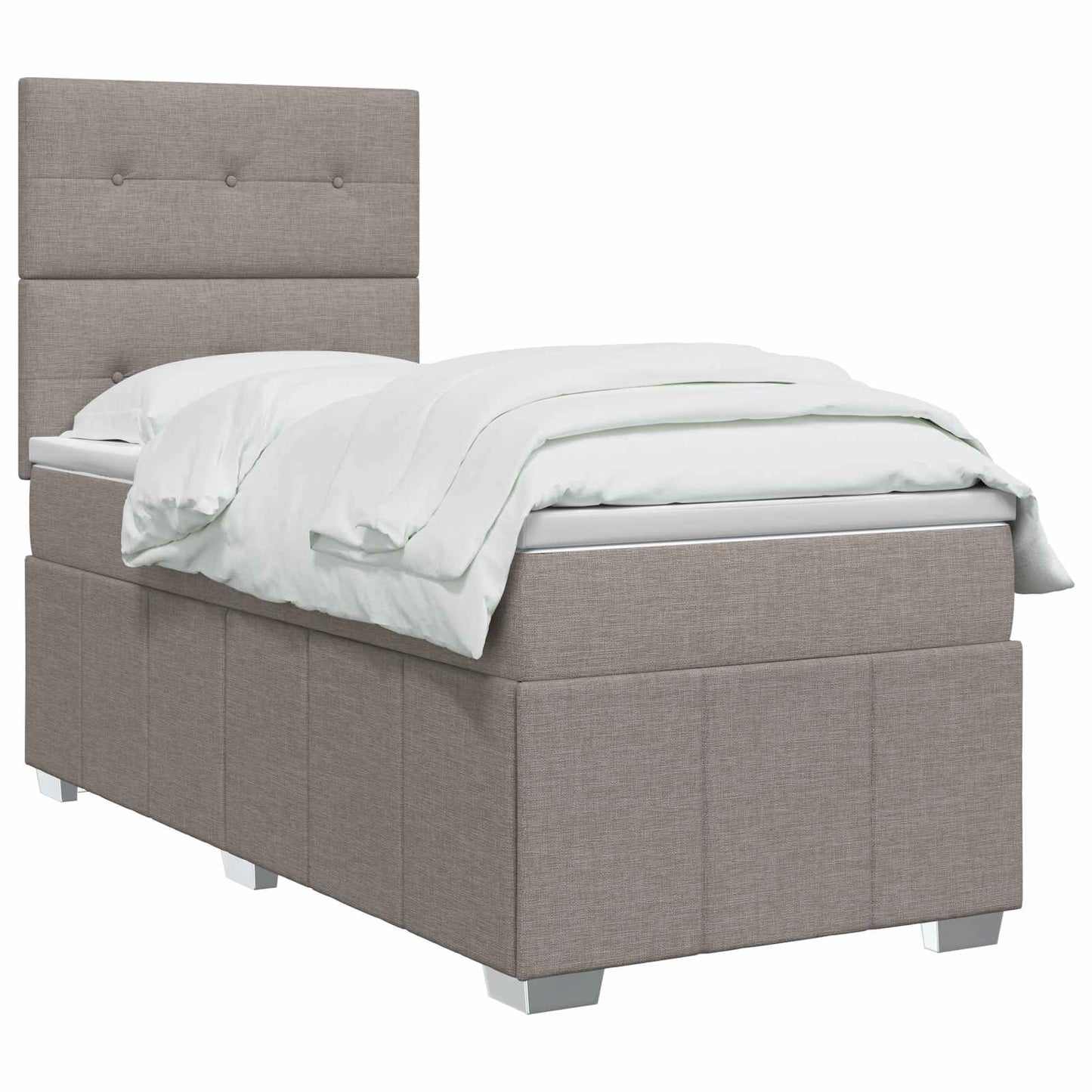 Boxspringbed met matras met hoofdeinde Taupe 100 x 200 cm Stof