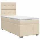 Boxspringbed met matras Crèmekleurig 100 x 200 cm Stof