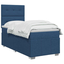 Boxspringbed met matras met hoofdeinde Blauw 100 x 200 cm Stof