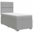 Boxspringbed met matras Lichtgrijs 100 x 200 cm Stof