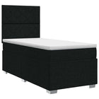 Boxspringbed met matras met hoofdeinde Zwart 100 x 200 cm Stof