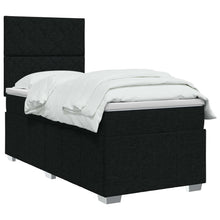 Boxspringbed met matras met hoofdeinde Zwart 100 x 200 cm Stof