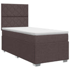 Boxspringbed met matras Donkerbruin 100 x 200 cm Stof