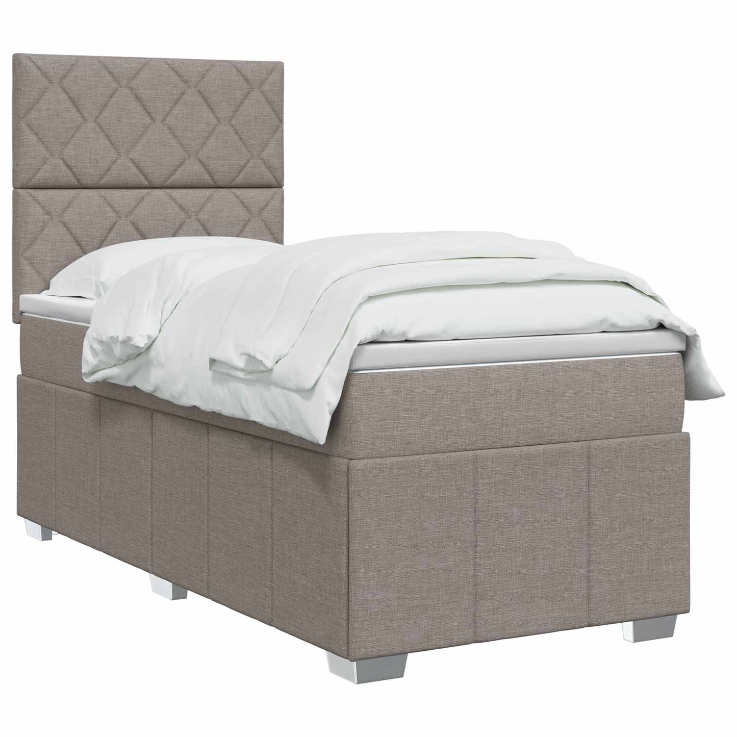 Boxspringbed met matras met hoofdeinde Taupe 100 x 200 cm Stof