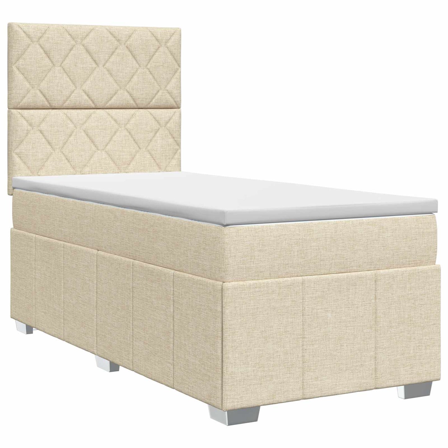 Boxspringbed met matras Crèmekleurig 100 x 200 cm Stof