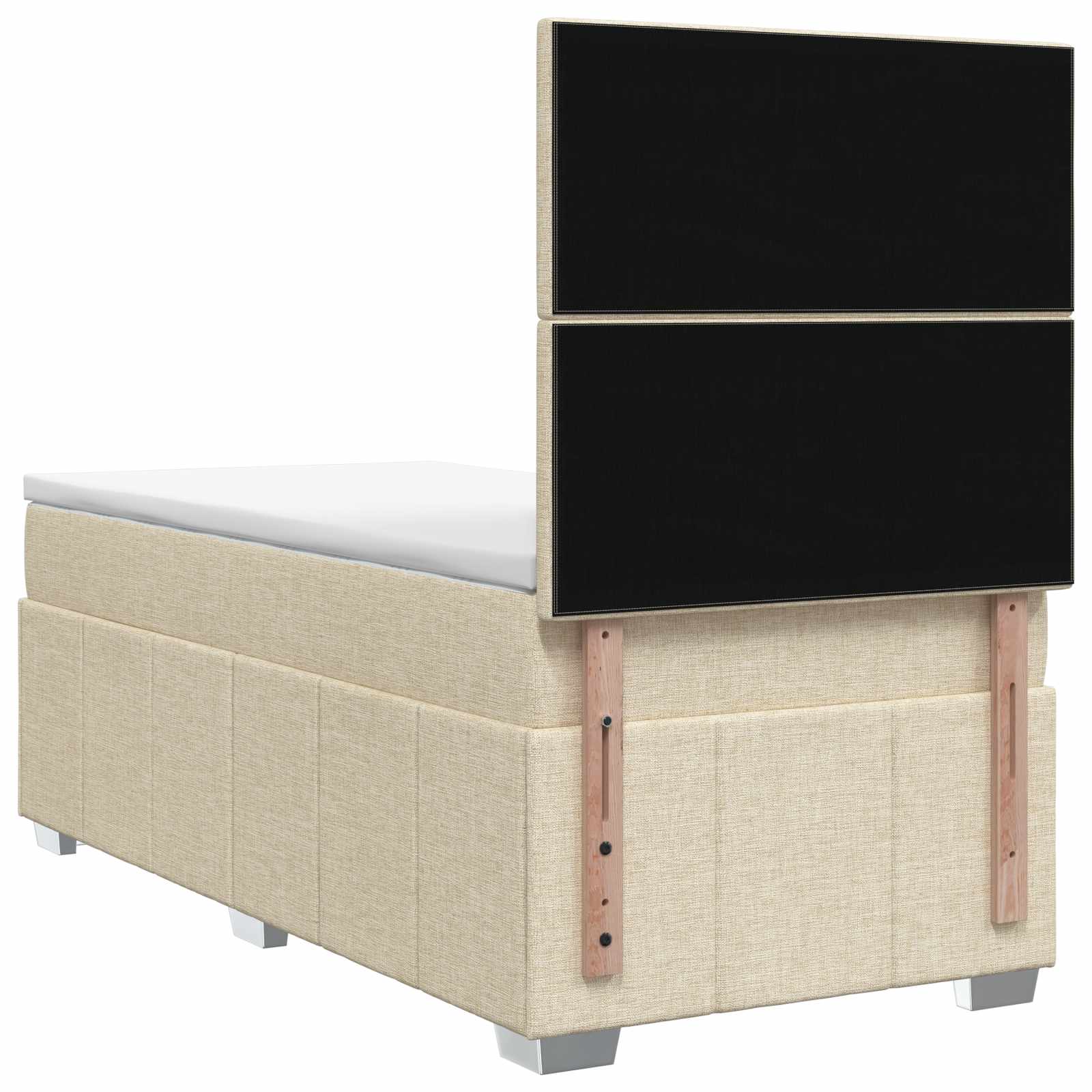 Boxspringbed met matras Crèmekleurig 100 x 200 cm Stof