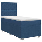 Boxspringbed 100x200 cm blauw met matras hoofdeinde