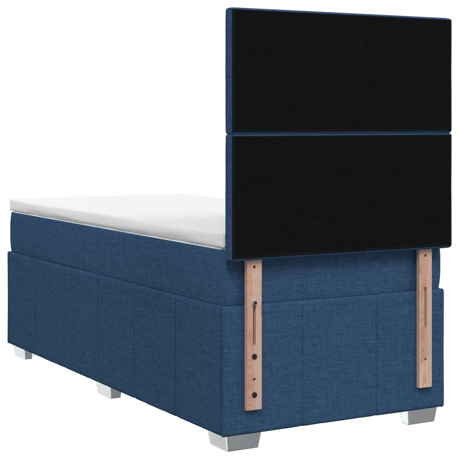 Boxspringbed met matras met hoofdeinde Blauw 100 x 200 cm Stof
