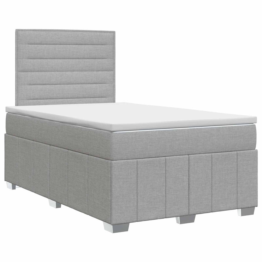 Boxspringbed met matras Lichtgrijs 120 x 190 cm Stof
