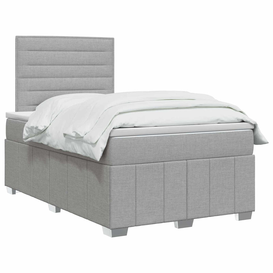 Boxspringbed met matras Lichtgrijs 120 x 190 cm Stof