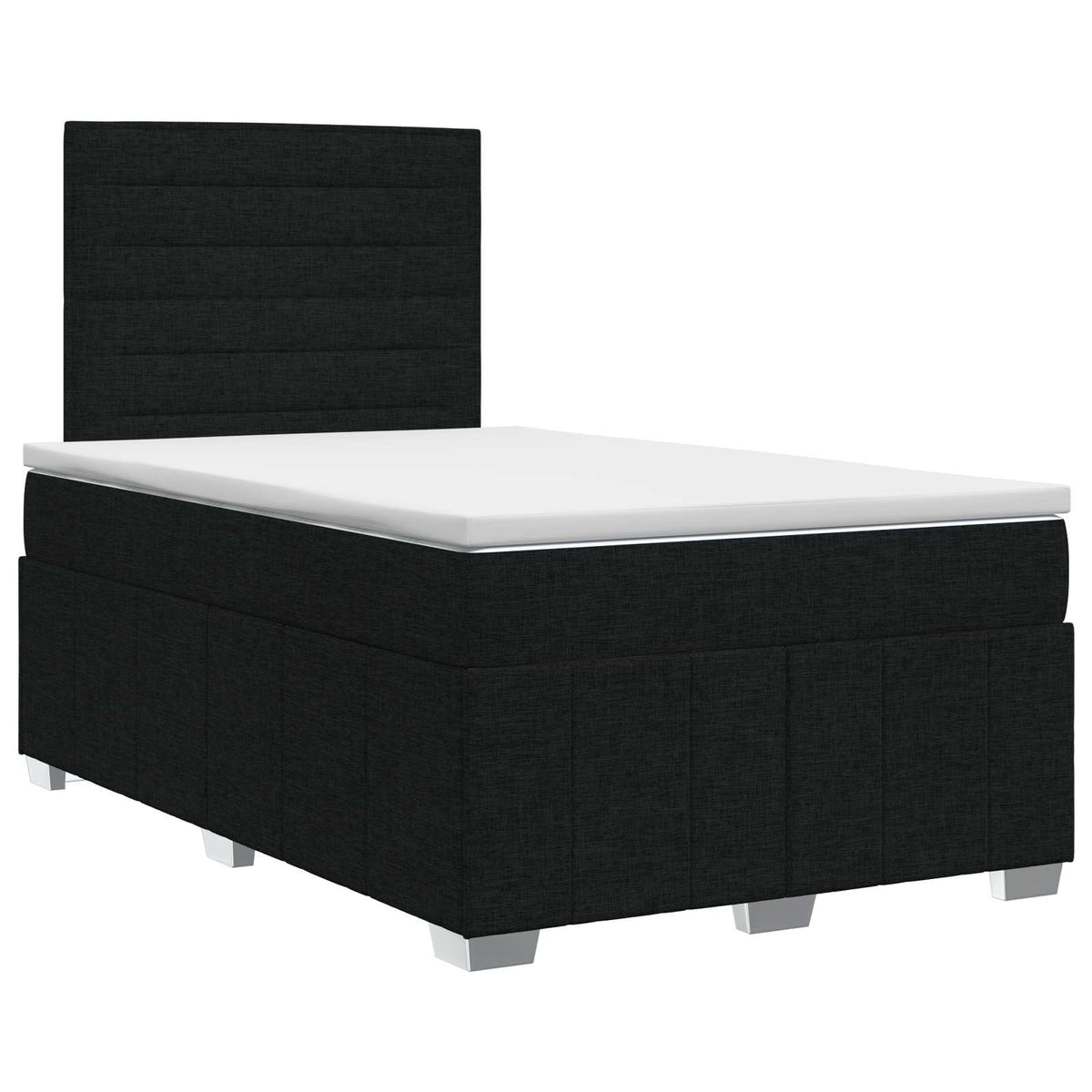 Boxspringbed met matras met hoofdeinde Zwart 120 x 190 cm Stof