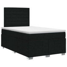 Boxspringbed met matras met hoofdeinde Zwart 120 x 190 cm Stof