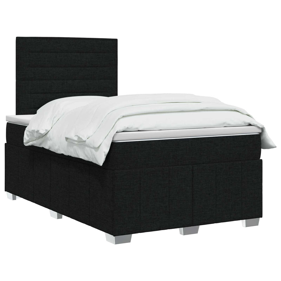 Boxspringbed met matras met hoofdeinde Zwart 120 x 190 cm Stof