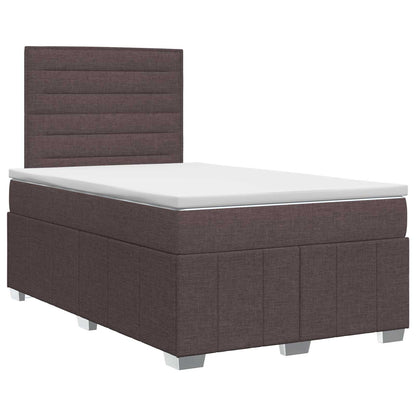 Boxspringbed met matras Donkerbruin 120 x 190 cm Stof