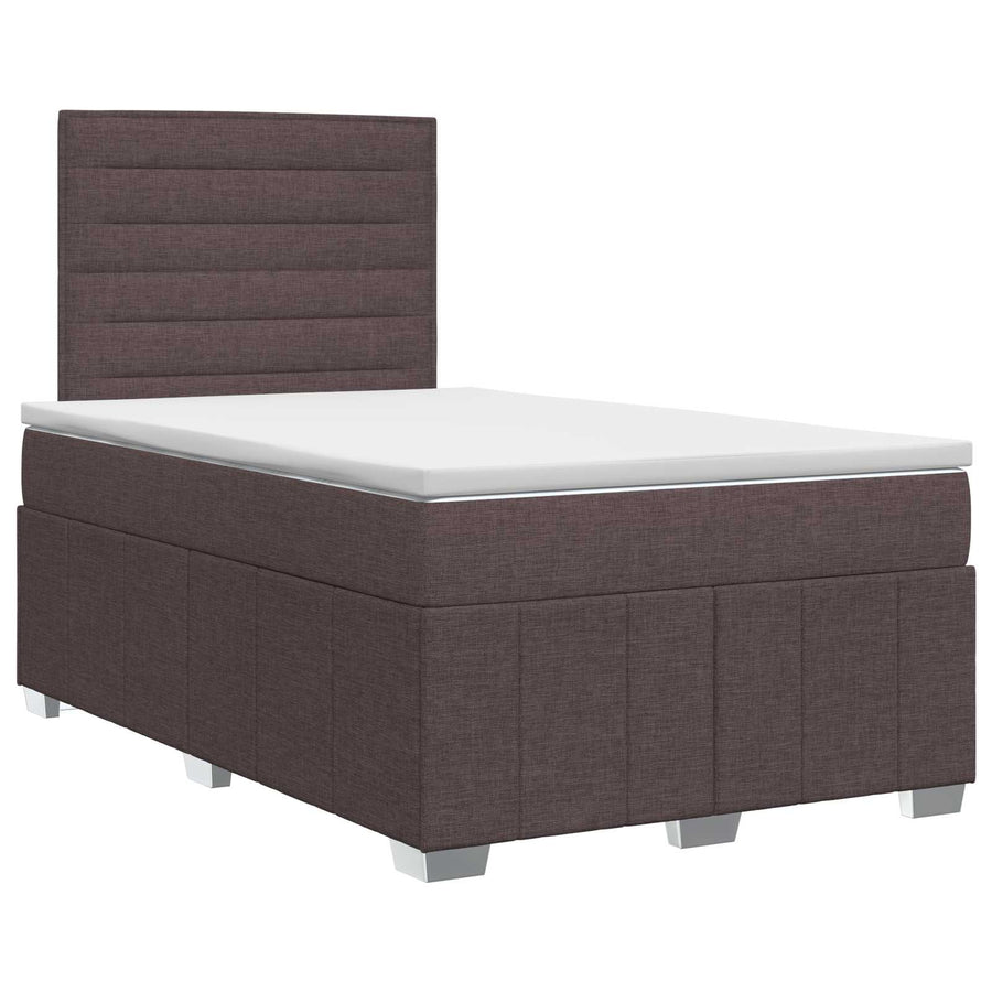 Boxspringbed met matras Donkerbruin 120 x 190 cm Stof