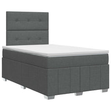 Boxspringbed met matras Donkergrijs 120 x 190 cm Stof