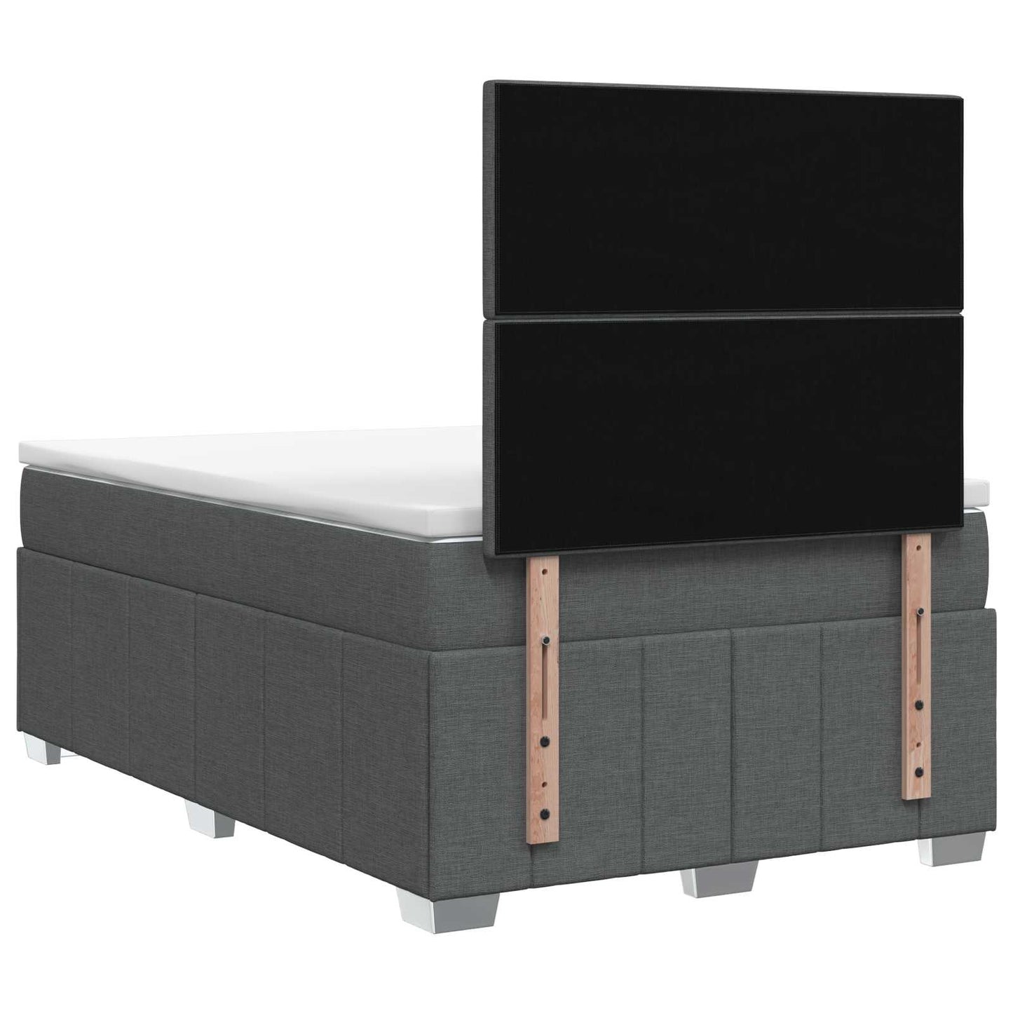 Boxspringbed met matras Donkergrijs 120 x 190 cm Stof