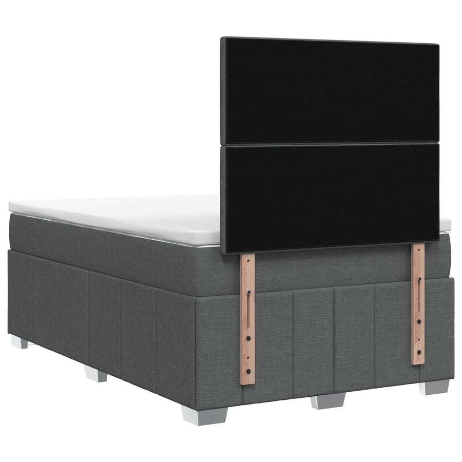 Boxspringbed met matras Donkergrijs 120 x 190 cm Stof