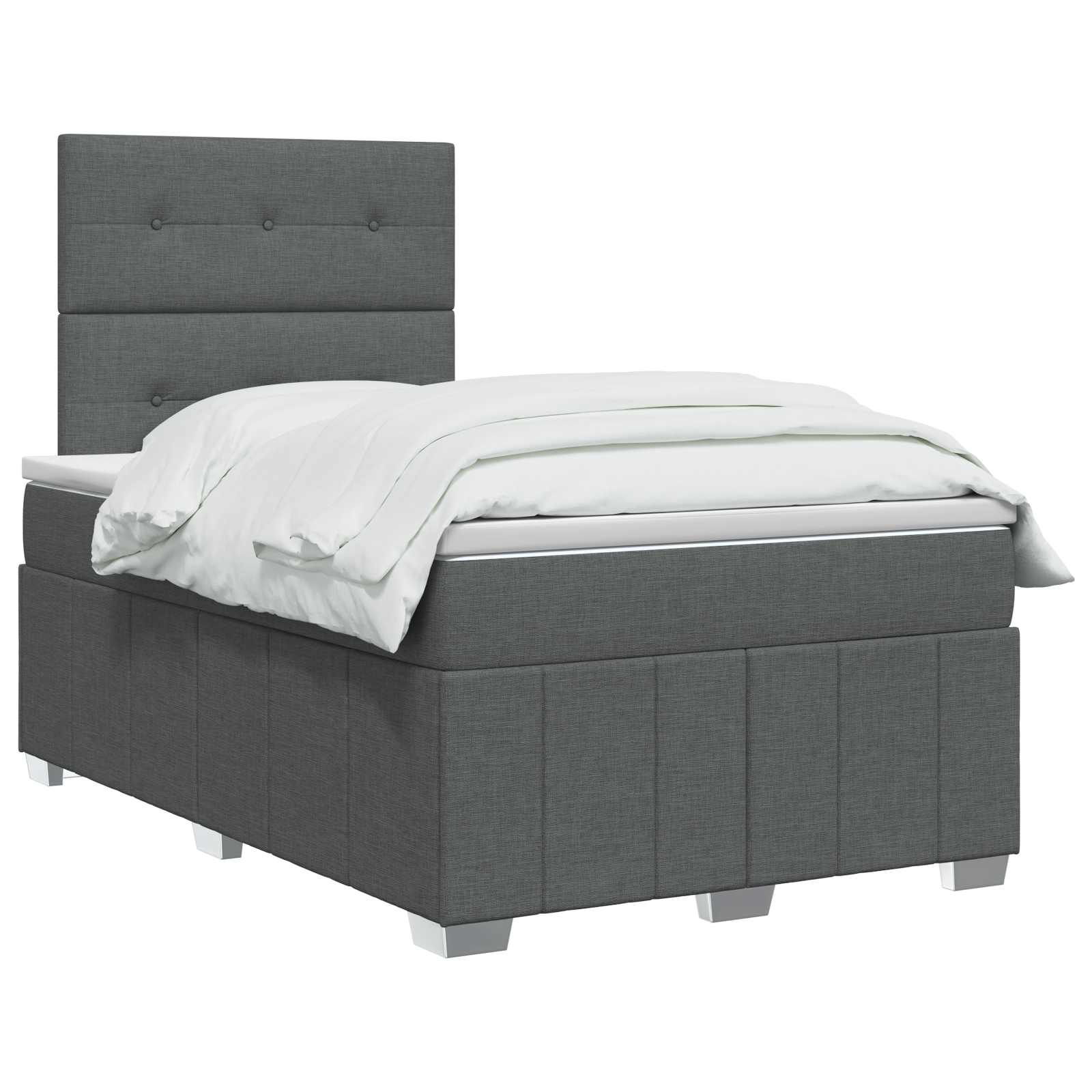 Boxspringbed met matras Donkergrijs 120 x 190 cm Stof