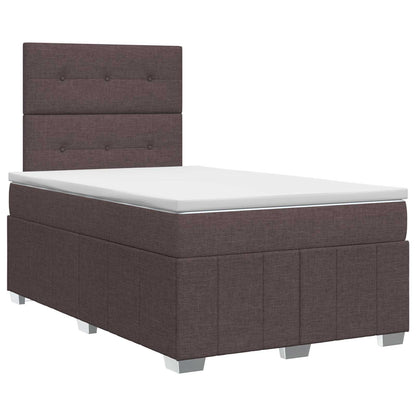 Boxspringbed met matras Donkerbruin 120 x 190 cm Stof