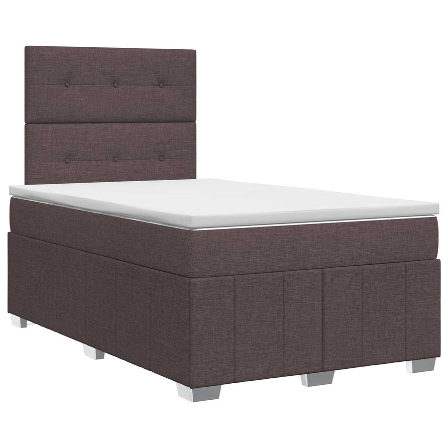 Boxspringbed met matras Donkerbruin 120 x 190 cm Stof