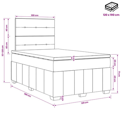 Boxspringbed met matras met hoofdeinde Taupe 120 x 190 cm Stof