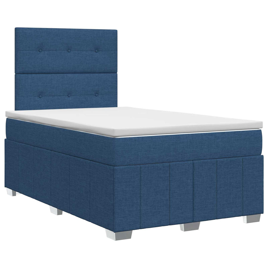Boxspringbed met matras met hoofdeinde Blauw 120 x 190 cm Stof