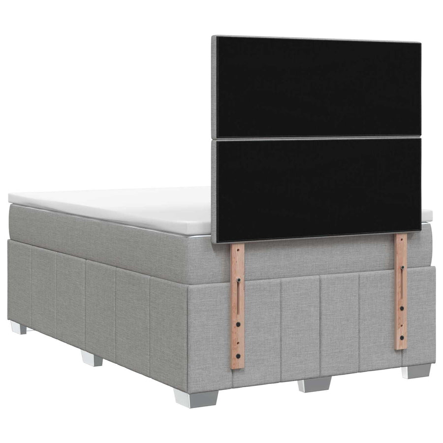 Boxspringbed met matras Lichtgrijs 120 x 190 cm Stof