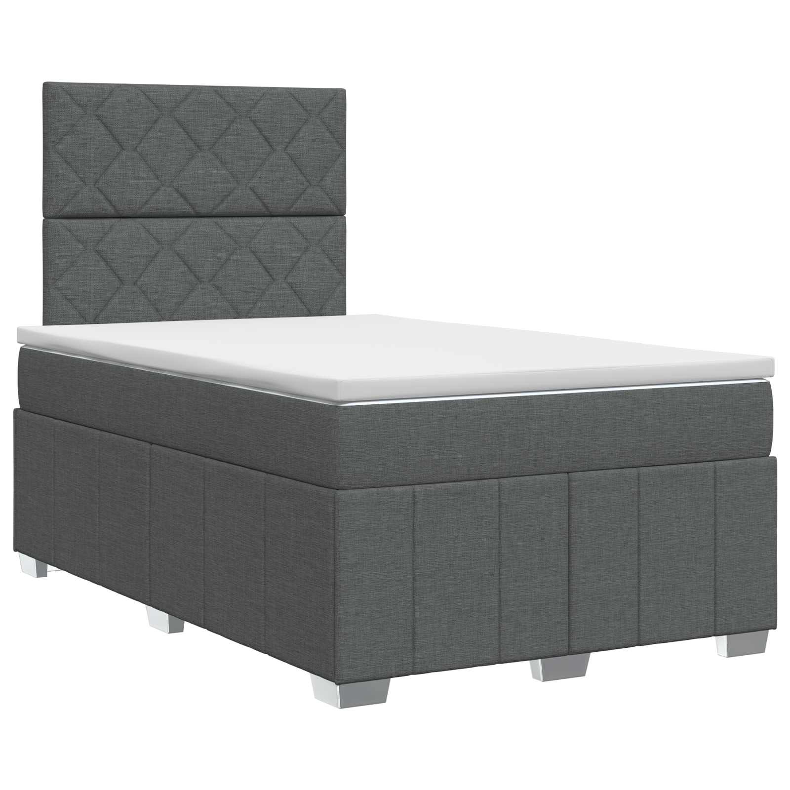 Boxspringbed met matras Donkergrijs 120 x 190 cm Stof