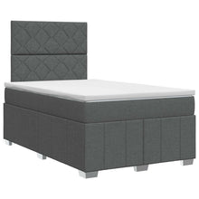 Boxspringbed met matras Donkergrijs 120 x 190 cm Stof