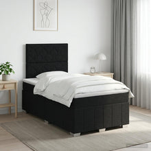Boxspringbed met matras met hoofdeinde Zwart 120 x 200 cm Stof