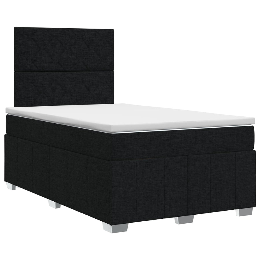 Boxspringbed met matras met hoofdeinde Zwart 120 x 190 cm Stof