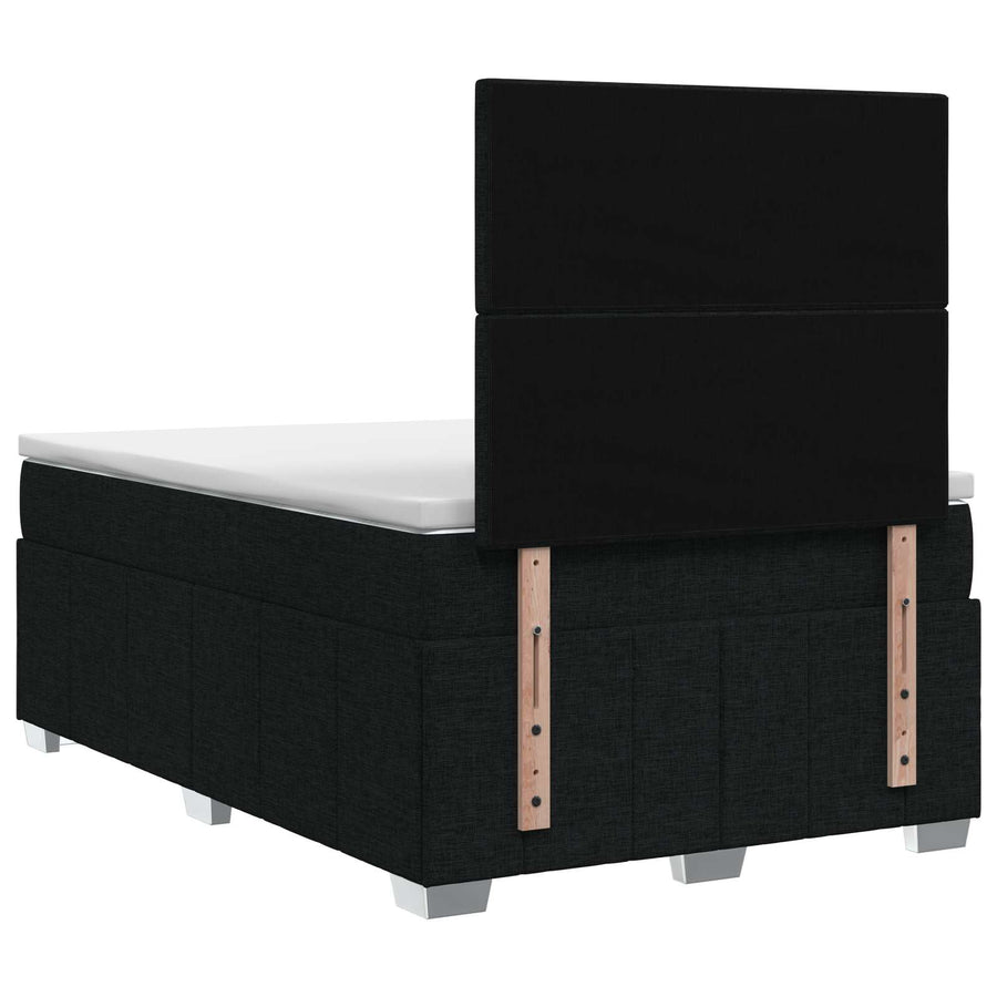 Boxspringbed met matras met hoofdeinde Zwart 120 x 190 cm Stof
