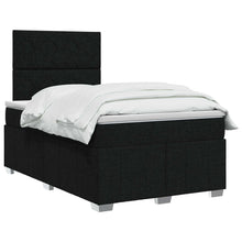 Boxspringbed met matras met hoofdeinde Zwart 120 x 190 cm Stof