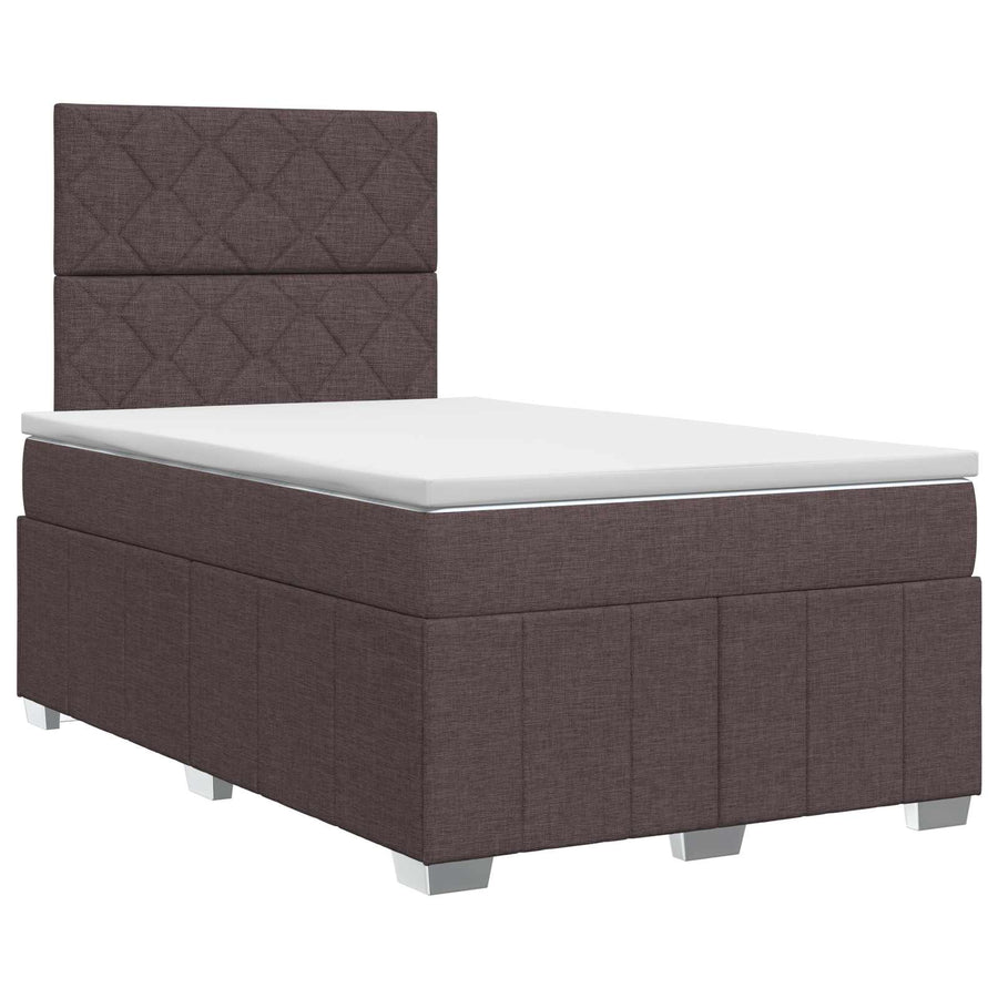 Boxspringbed met matras Donkerbruin 120 x 190 cm Stof