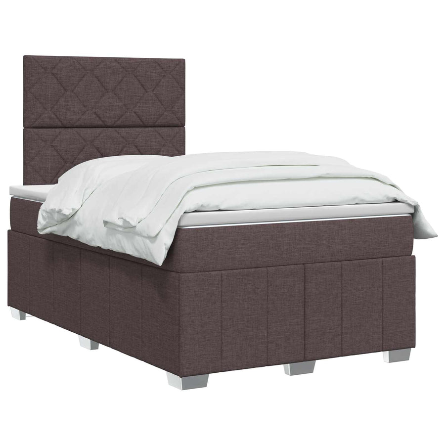 Boxspringbed met matras Donkerbruin 120 x 190 cm Stof