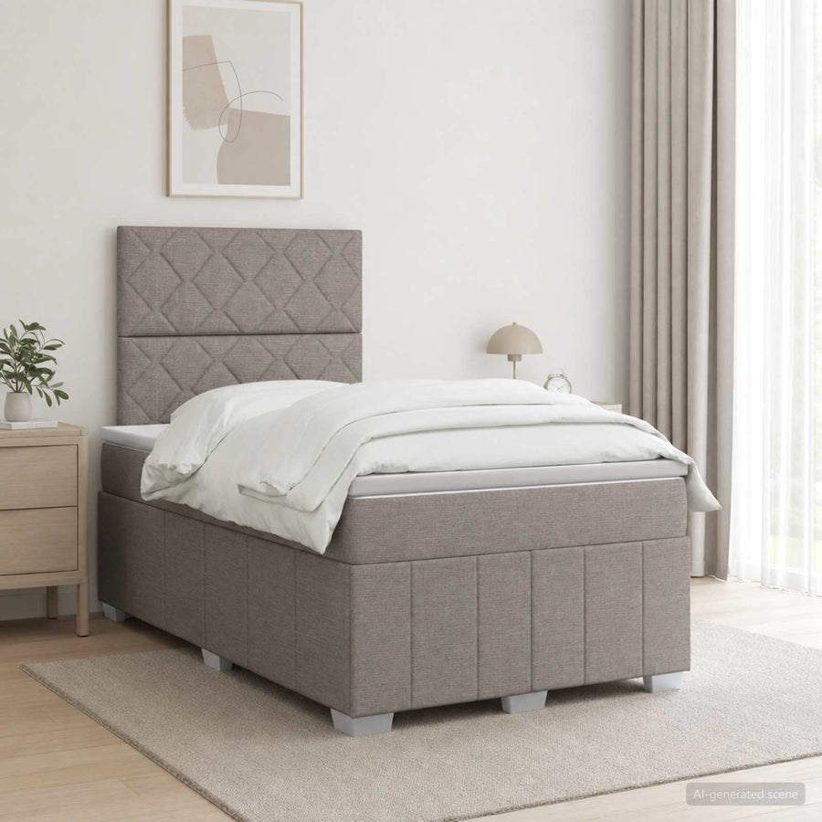 Boxspringbed met matras met hoofdeinde Taupe 120 x 200 cm Stof