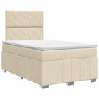 Boxspringbed met matras 120x190 cm crèmekleurig