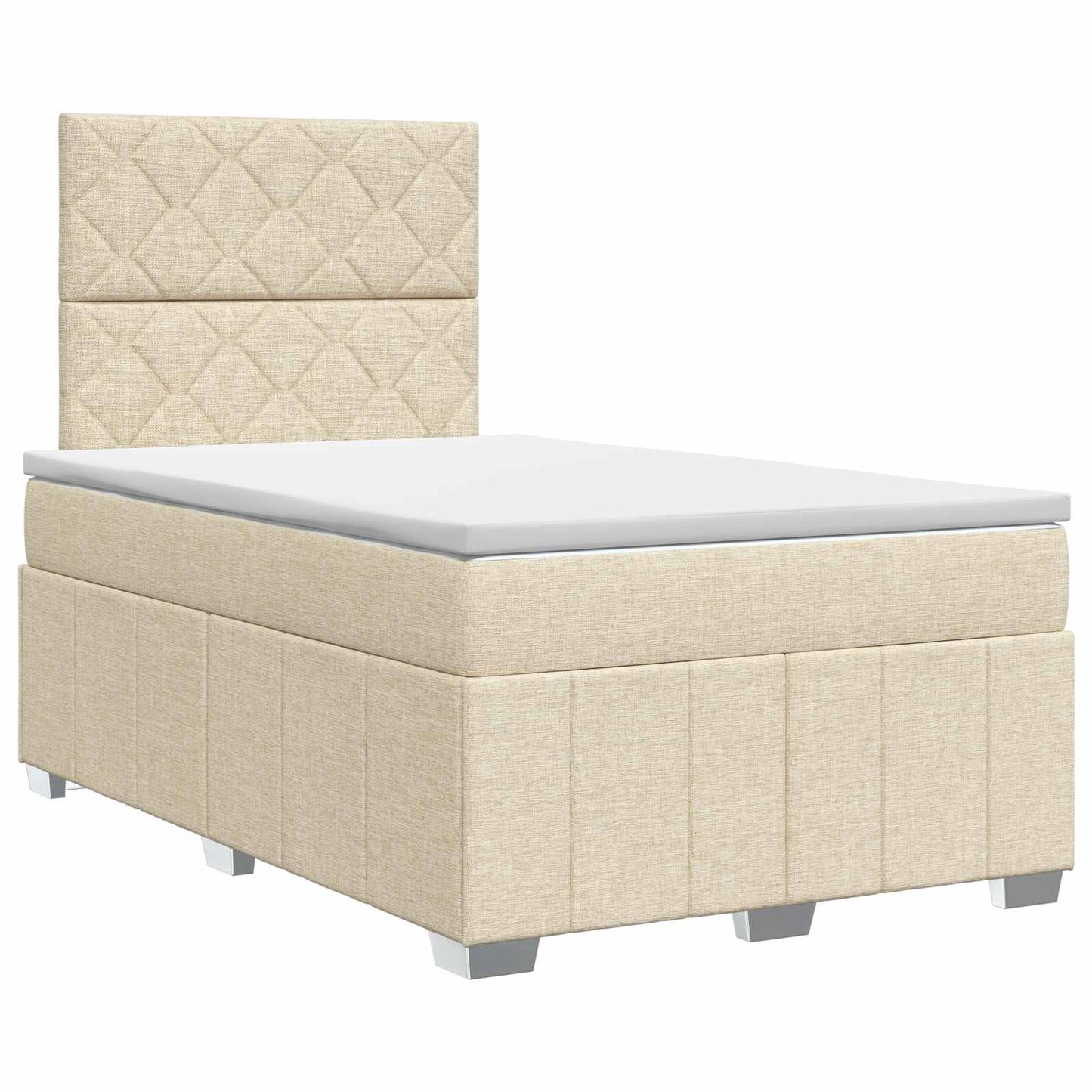 Boxspringbed met matras Crèmekleurig 120 x 190 cm Stof