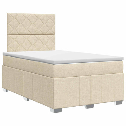 Boxspringbed met matras Crèmekleurig 120 x 190 cm Stof